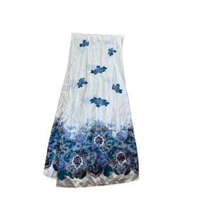 Ginnie‎ Johansen blue floral silky scarf